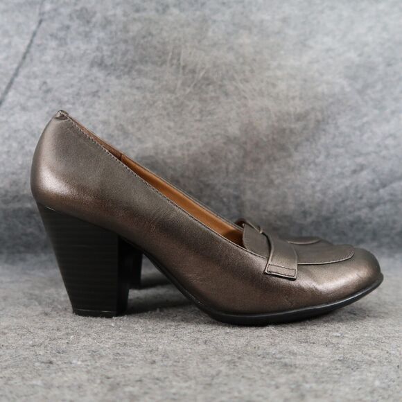 Sofft Shoes Womens 9 Eurosoft Loafer Pump Metallic Leather Classic Fashion Comfy